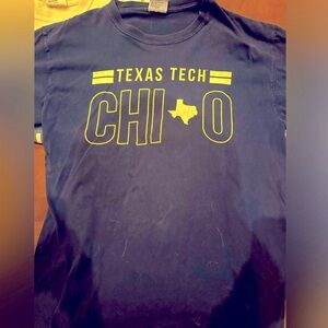 Texas Tech CHIO T-Shirt comfort colors medium navy blue short sleeve chi omega